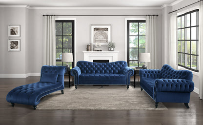 Siena Italian Chesterfield Blue Velvet Sofa – Tufted, Luxurious & Comfortable
