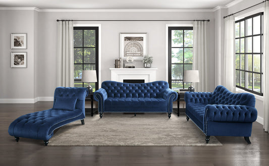 Siena Italian Chesterfield Blue Velvet Sofa – Tufted, Luxurious & Comfortable