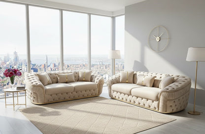Anmol Ambassor 3 Plus 2 Sofa in Plush Velvet Fabric