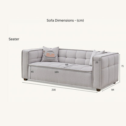 Murray Modular Sofa Set in Putty Boucle with Removable Cushions