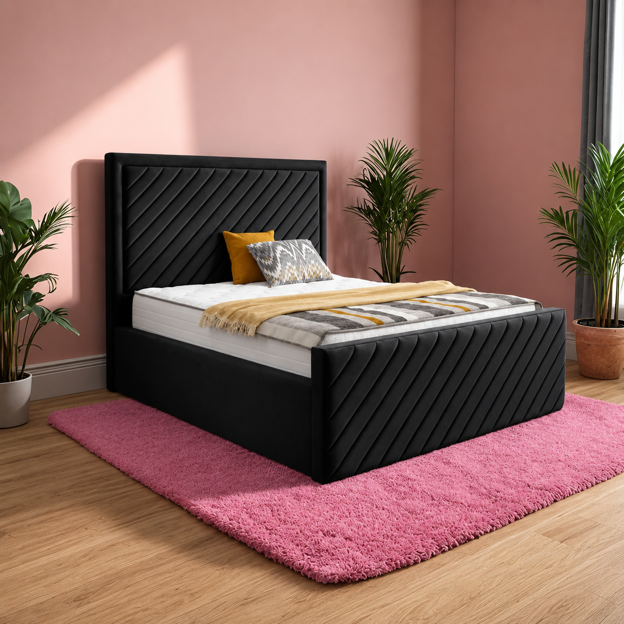 Moorcroft Upholstered Bed Frame with Plush Upholstery and Elegant Design