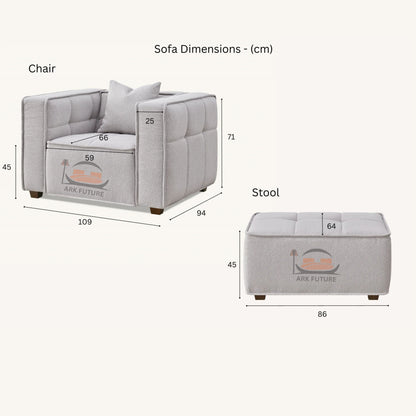 Murray Modular Sofa Set in Putty Boucle with Removable Cushions