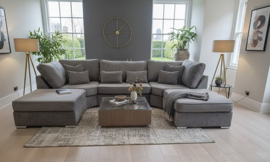 Raven U Shape Sofa in Plush Velvet Sofa