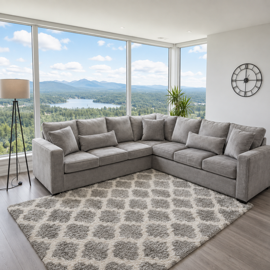 Marvella L Shape Sofa in Plush Velvet Fabric