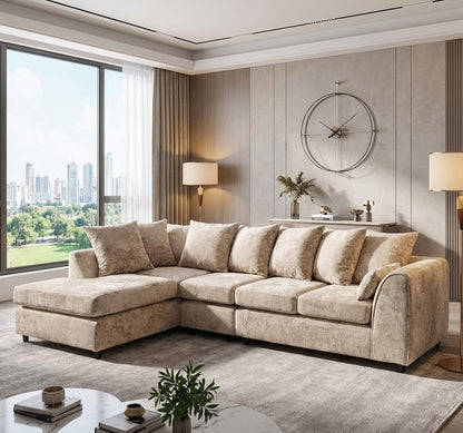 Noble Arc Left-Hand Chaise L-Shaped Sofa