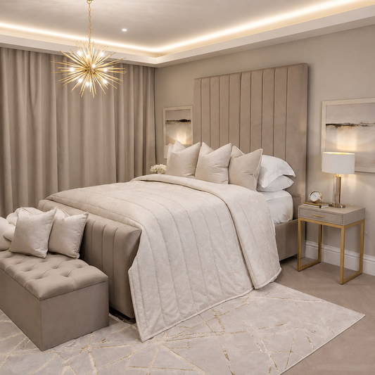 Royal Victoria Pebble Luxury Upholstered Bed Frame