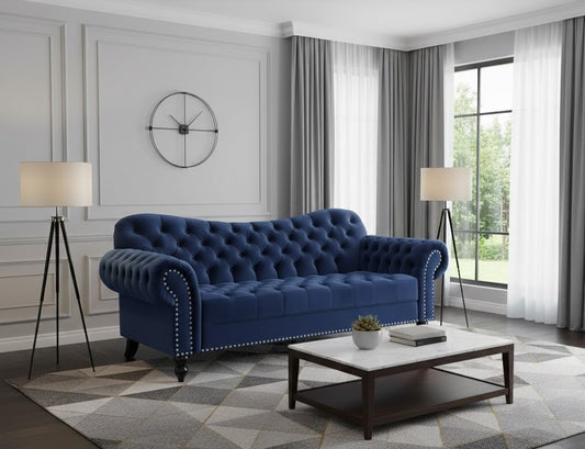 Siefa 3 Seater Italian Sofa in Plush Velvet Fabric