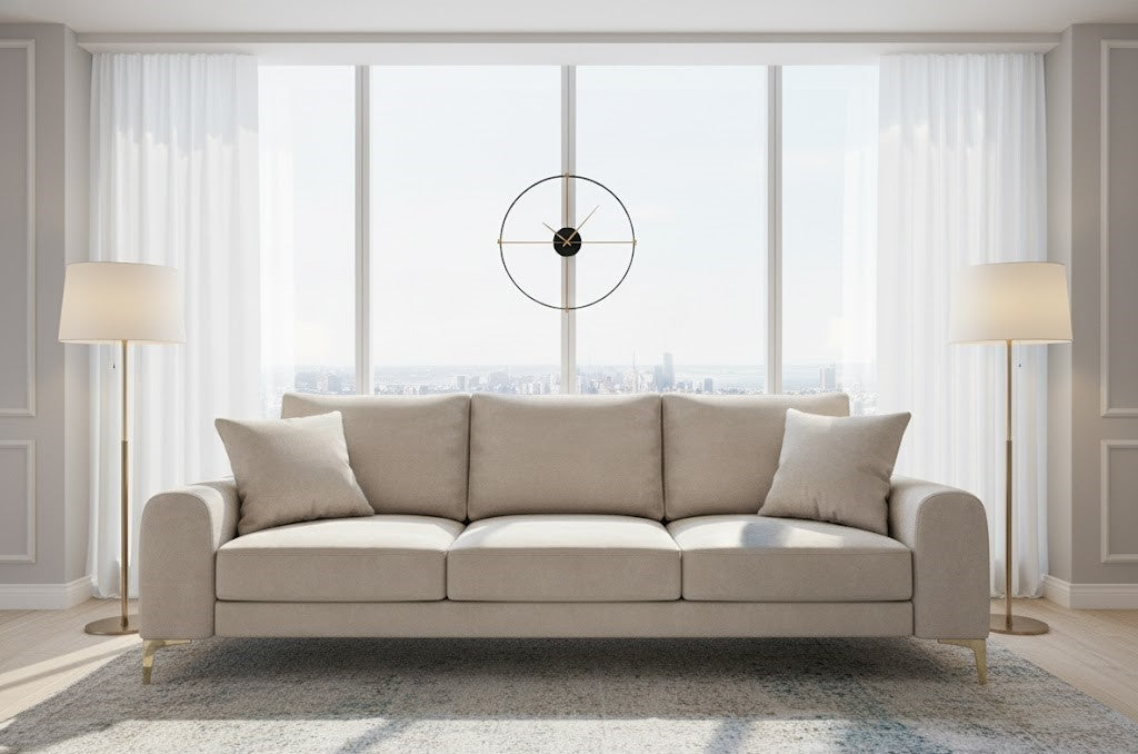Elly 4 Seater Sofa in Plush Velvet Fabric
