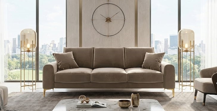 Cory 3 Seater Sofa  in Plush Velvet Fabric