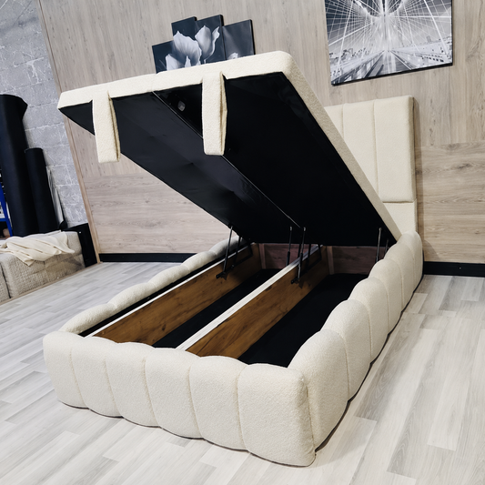 Nordic Divan Ottoman Bed Frame in PLush Velvet Fabric