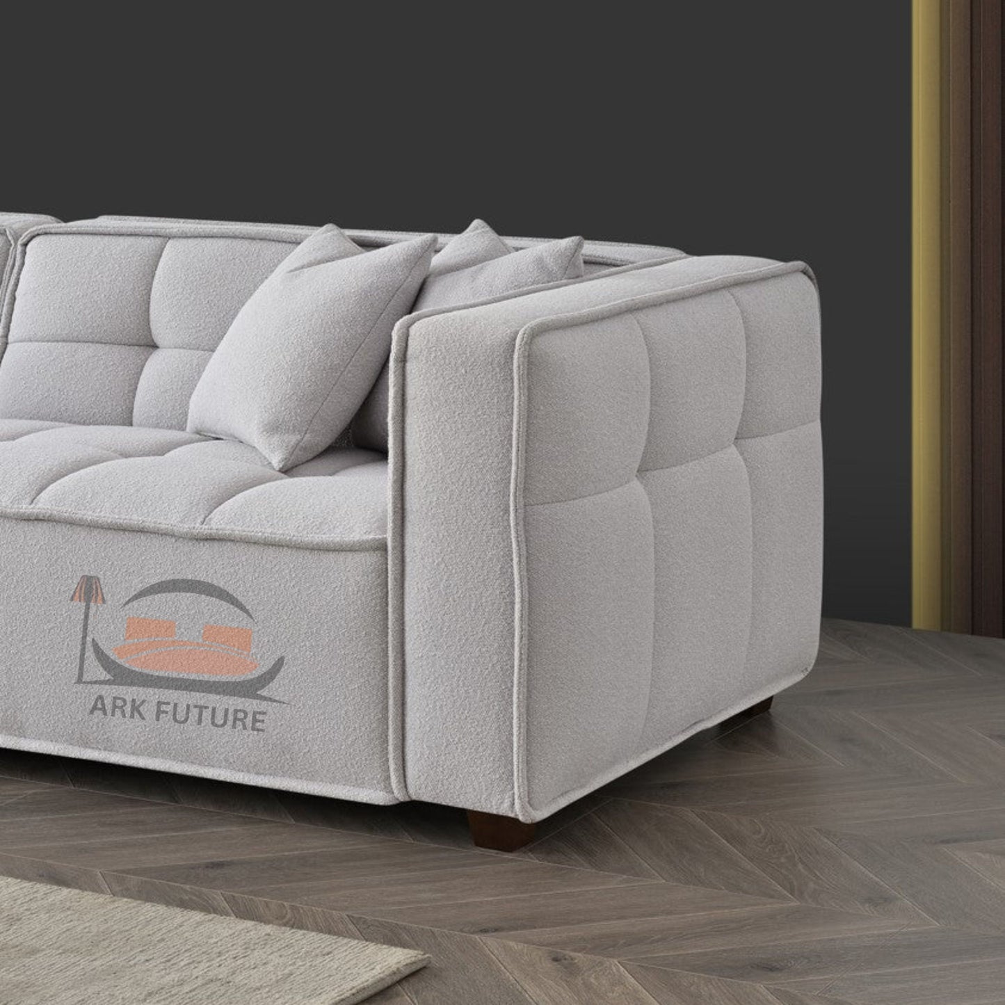 Murray Modular Sofa Set in Putty Boucle with Removable Cushions
