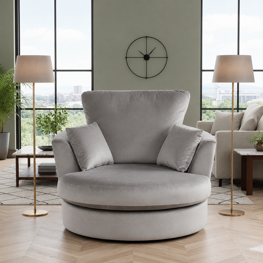 Hermes Luxury Upholstered Arm Chair in Plush Velvet Fabric
