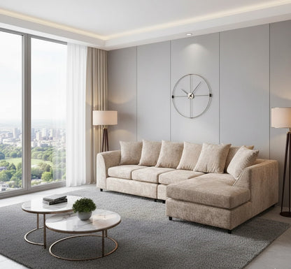 Noble Arc Right-Hand Chaise L-Shaped Sofa
