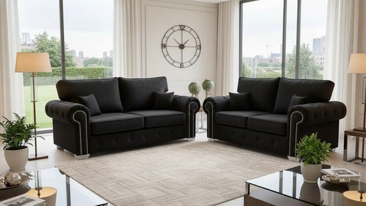 Blenheim Classic 3 + 2 Seater Sofa In Plush Velvet Fabric