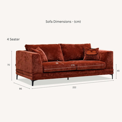 Lenox Modern Velvet Sofa Set Elegant Living Room Furniture(3+2_Seater )