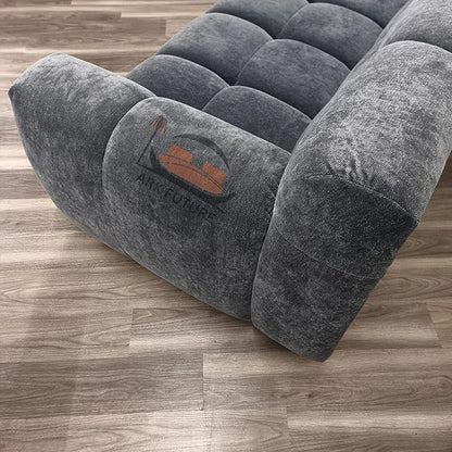 Harlem Sofa Range, Luxurious Steel Velvet Sofa (2 Seater )