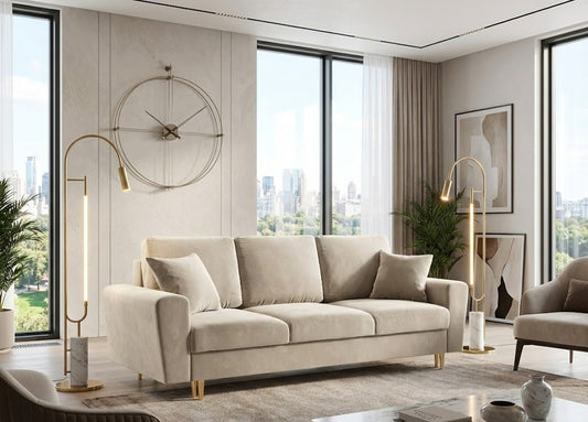 Venezia 3 Seater Sofa in Plush Velvet Fabric