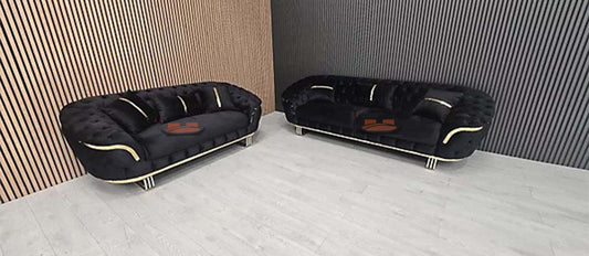 Bulagari 3 Plus 2 Seater Sofa In Plush Velvet Fabric