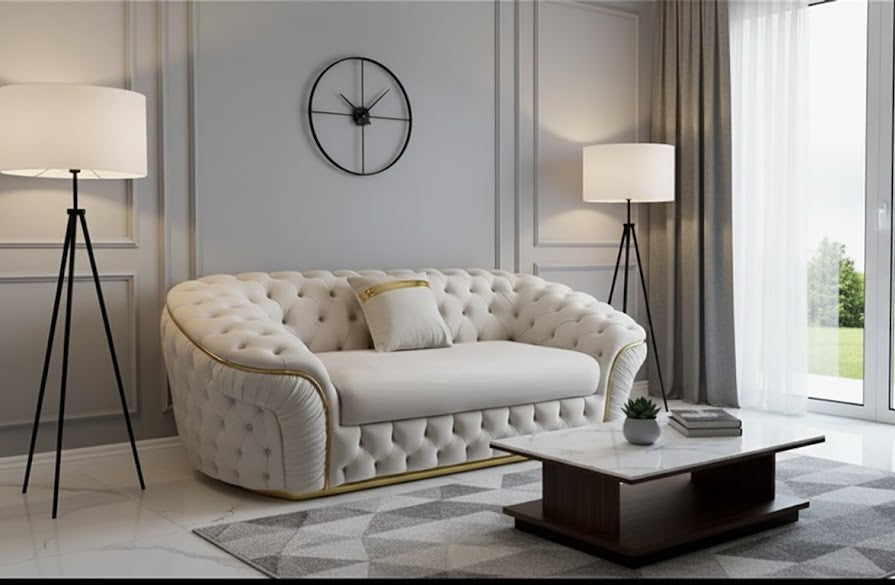Starbuck Chesterfield Ambassador 3 Seater Sofa in Plush Velvet Fabric