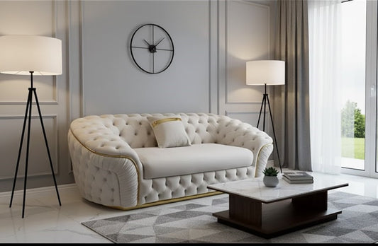 Starbuck Chesterfield Ambassador 3 Seater Sofa in Plush Velvet Fabric