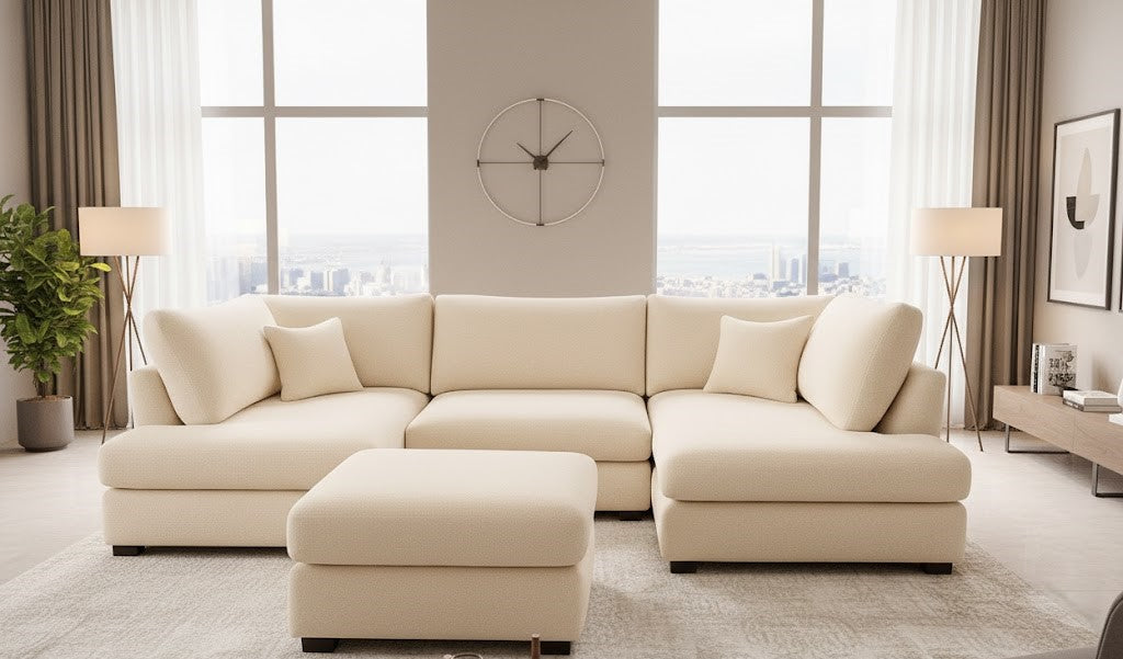 Queensbury Soft Modern Lounge U-Shaped Sofa