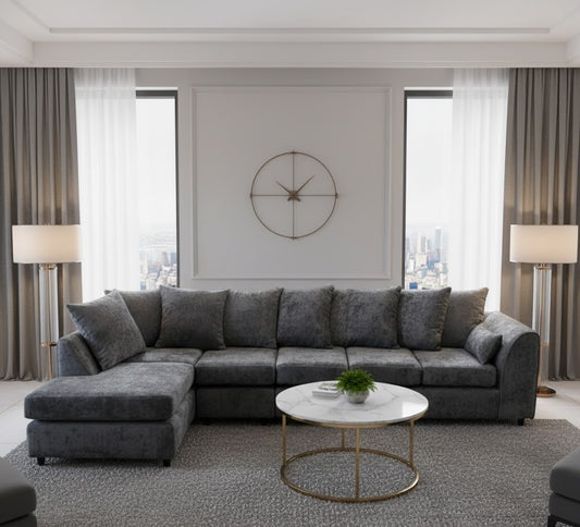 Stone Aura Left-Hand Chaise L-Shaped Sofa