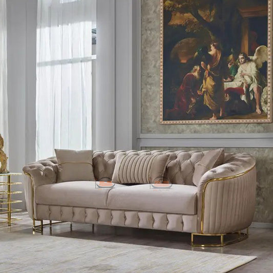 Alister 3 Seater Sofa in Plush Velvet Fabric