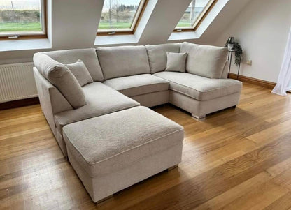 Steven Luxury U shape Sofa In Boucle Fabric
