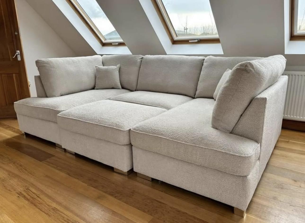 Steven Luxury U shape Sofa In Boucle Fabric