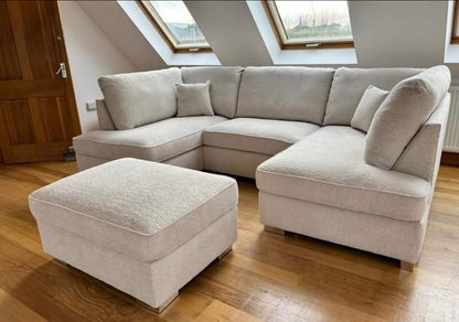 Steven Luxury U shape Sofa In Boucle Fabric