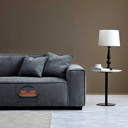 Dakota 4-Seater Sofa with Chaise, Modern Boucle Upholstery (Charcoal)