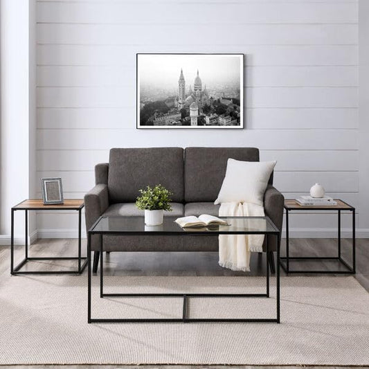 Nesting Table Set – 1 Coffee & 2 Side Tables, Industrial Design