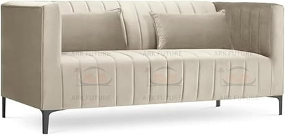 Celery Luxury Plush Crushed Velvet 2 Seater Sofa with Cushions
