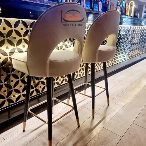 Astra Cream Leather Barstool Swivel Chair - Modern Adjustable Height