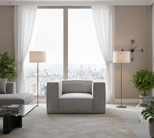 Turner Arm Chair in Plush Velvet Fabric