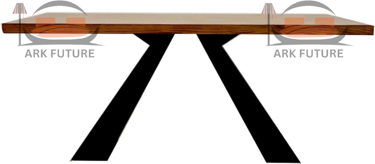 Axel 1.8m Pine Wood Dining Table with Black Metal Legs