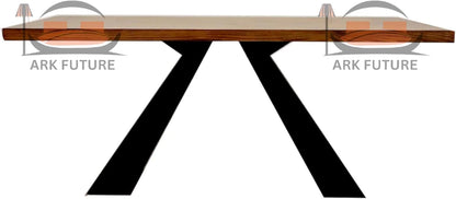 Axel 1.8m Pine Wood Dining Table with Black Metal Legs