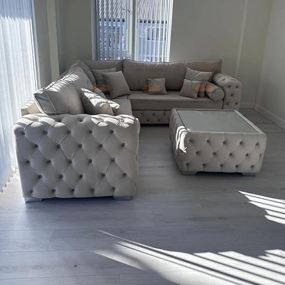 Patron Chesterfield Corner Sofa 2C2 with Coffee Tabl