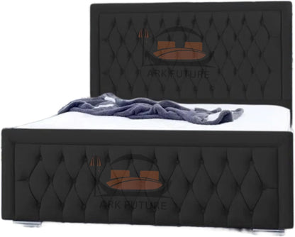 Celeste Upholstered Ottoman Bed – Velvet/Fabric Finish, Storage, Easy Lift, Stylish Headboard