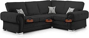 Veneto 5 Seater Corner Sofa in Plush Velvet Fabric