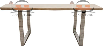Freya 1.8 Dining Table – Solid Light Pine Wood & Chrome Legs