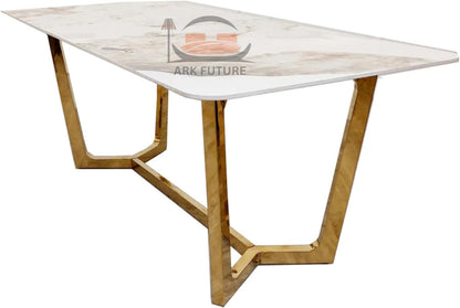 Lucien 1.8m Gold Dining Table – Pandora Sintered Stone & Gold Base