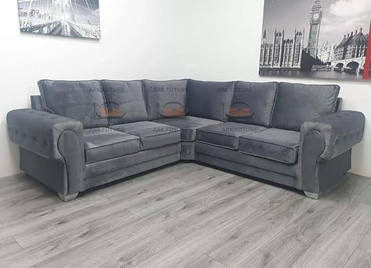Madox Luxury 5 Seater Plush Velvet Corner Sofa