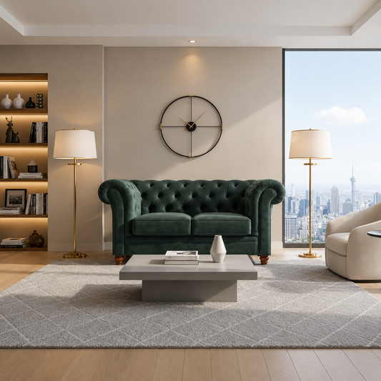 Kiki 2 Seater Sofa in Plush Velvet Fabric