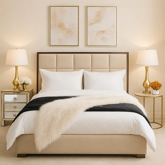 Archie Cube Design Bed Frame With Black Border