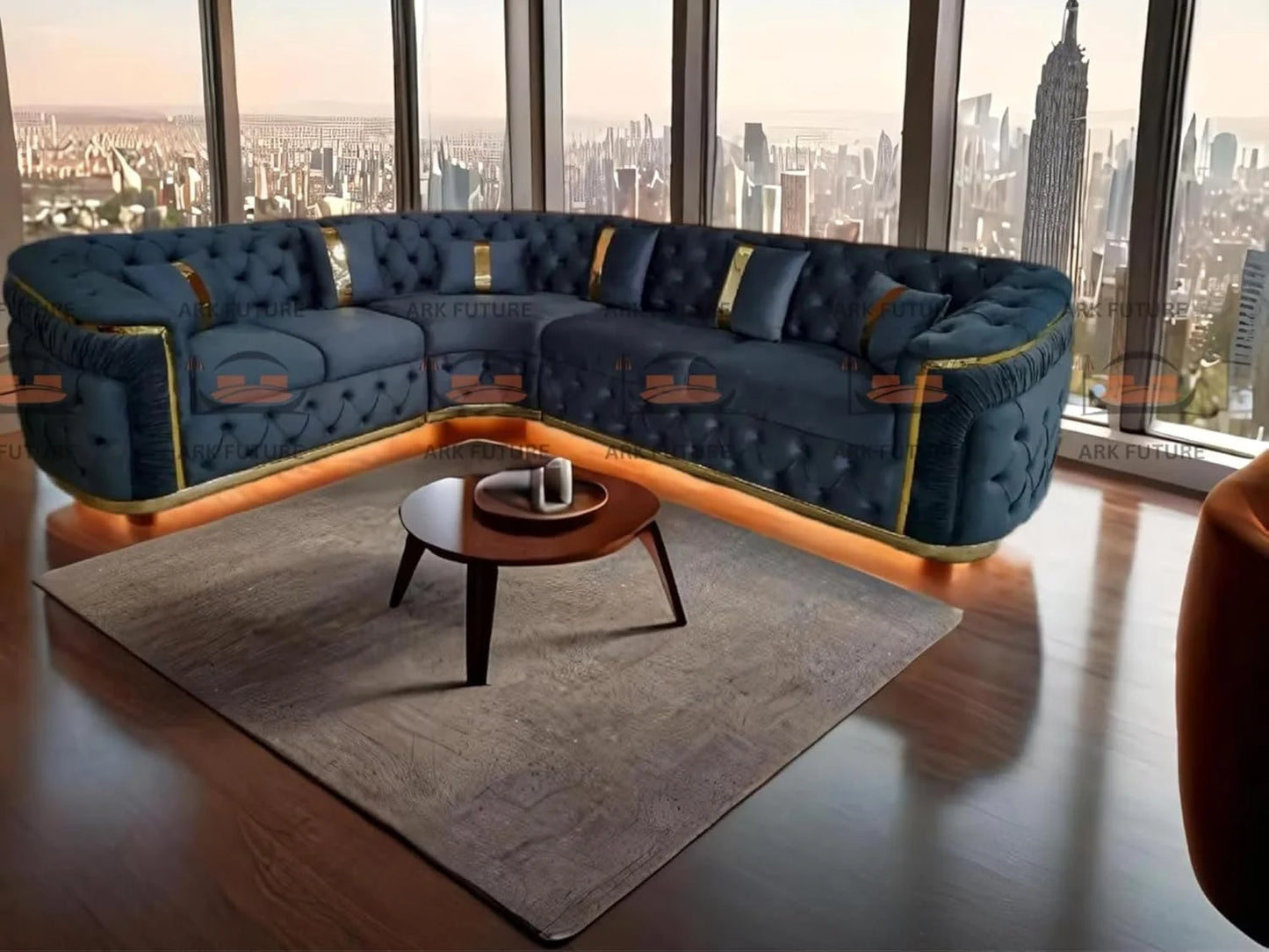 Ambassador Corner Sofa Range in Plush Velvet Fabric