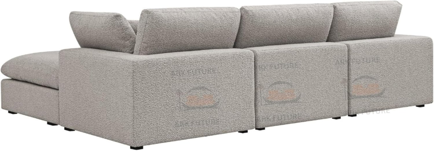 Dawson Boucle Modular Sofa, 3-Piece Chaise Sectional - Modern & Comfortable