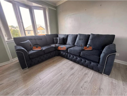 Jackson Corner Sofa in Plush Velvet Fabric