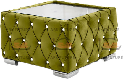 Verona Plush Velvet Square Footstool – Stylish & Comfortable
