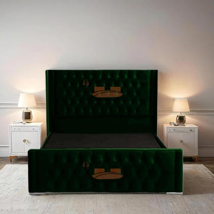 Calgary Upholstered Bed Frame | Modern Fabric Bed with Tufted Headboard